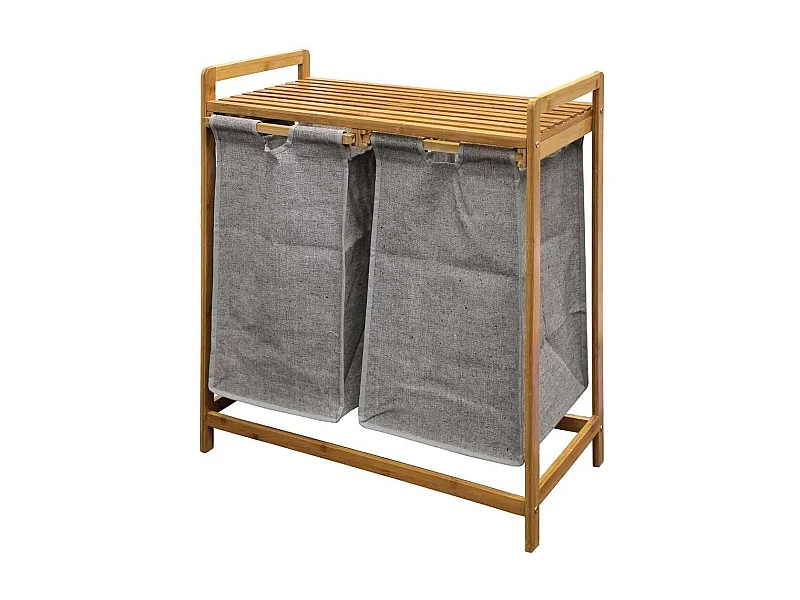 Meuble à Linge 2 Paniers "Tao" 73cm Naturel