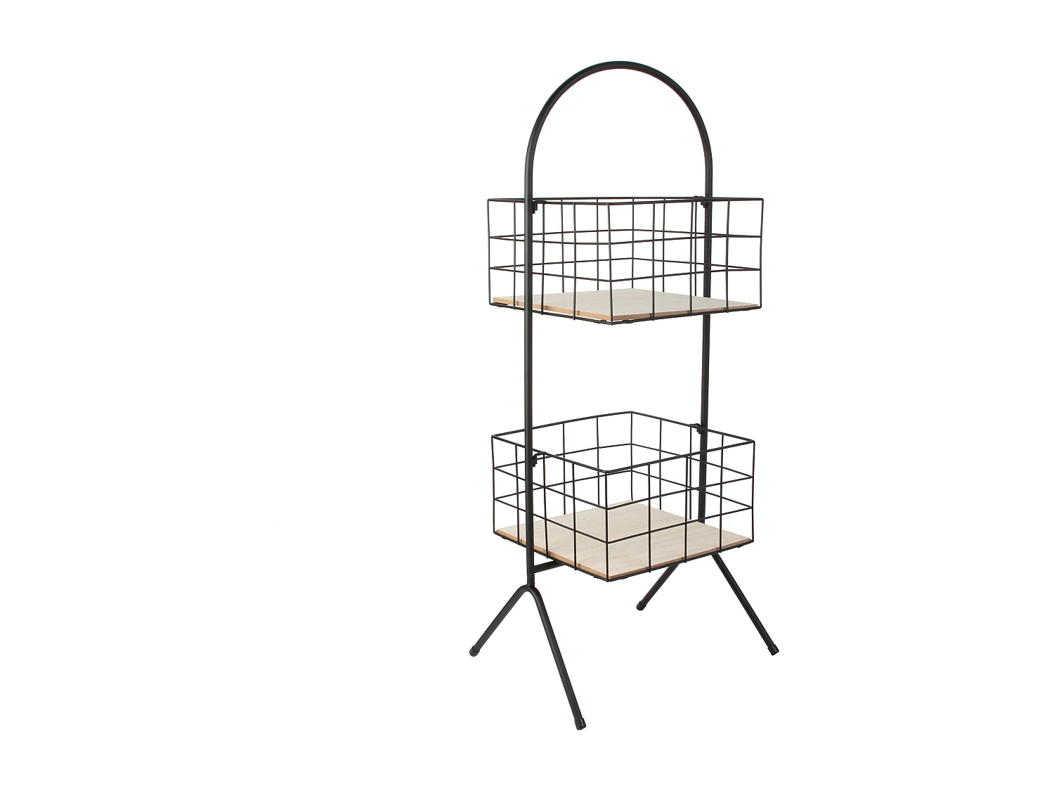 Desserte De Rangement Filaire 2 Paniers H80cm Noir