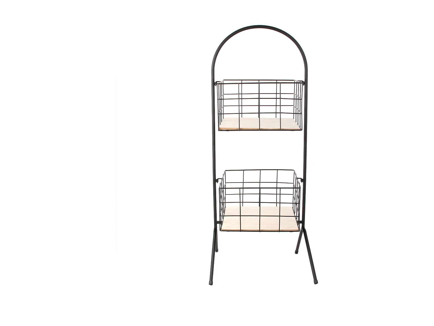 Desserte De Rangement Filaire 2 Paniers H80cm Noir