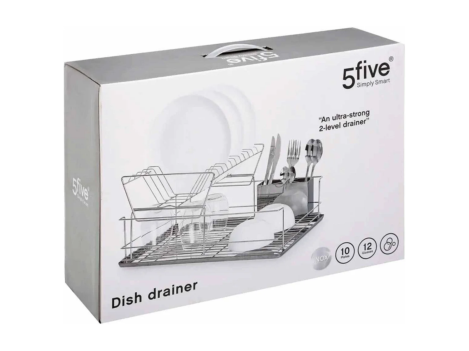 Égouttoir 2 Niveaux "Inox" 47cm Argent