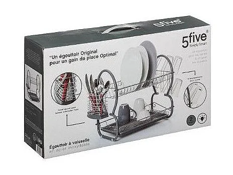 Egouttoir de Cuisine en Métal "Loft" 43cm Argent