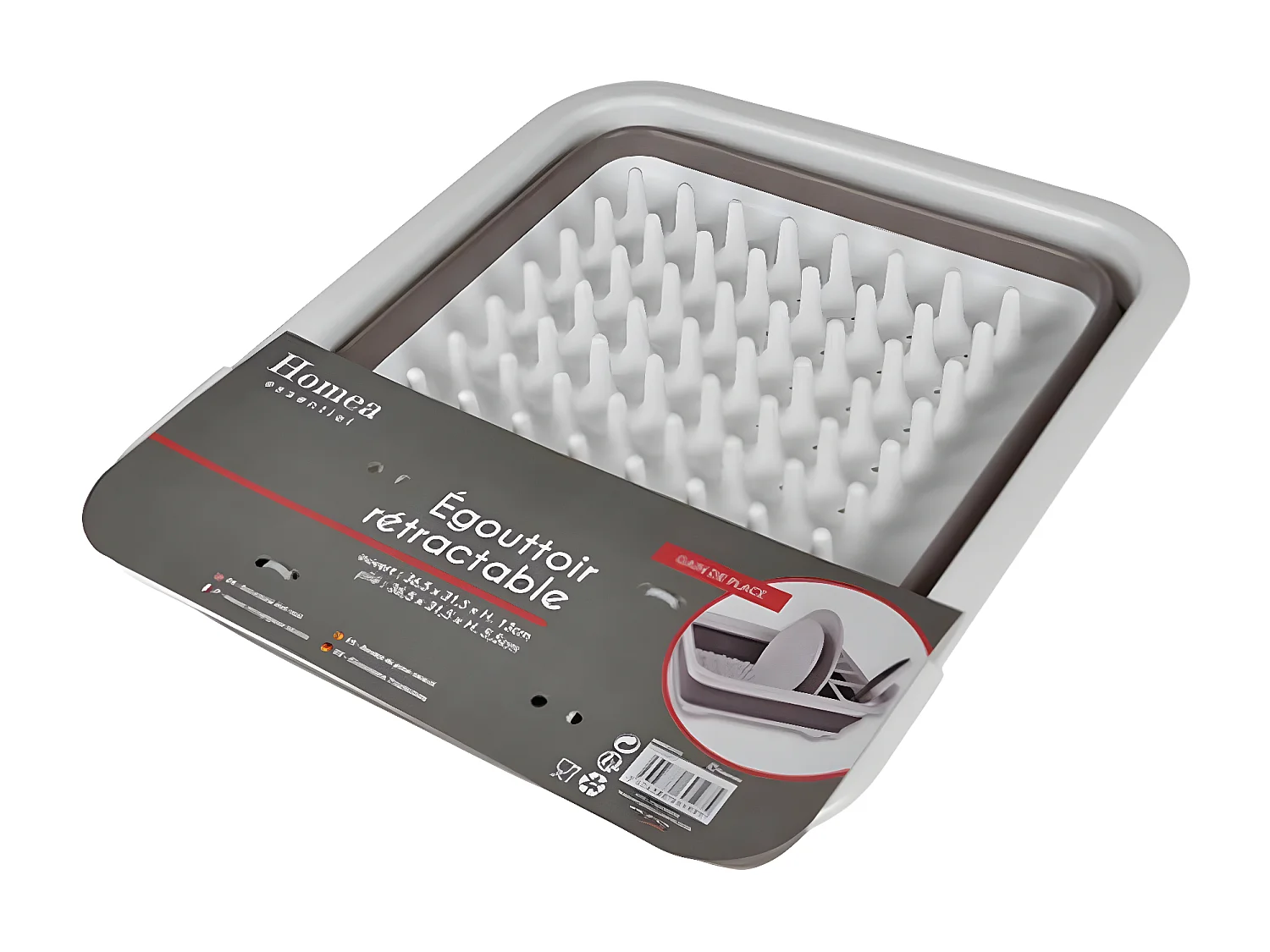 Égouttoir à Vaisselle "Rétractable" 36cm Taupe