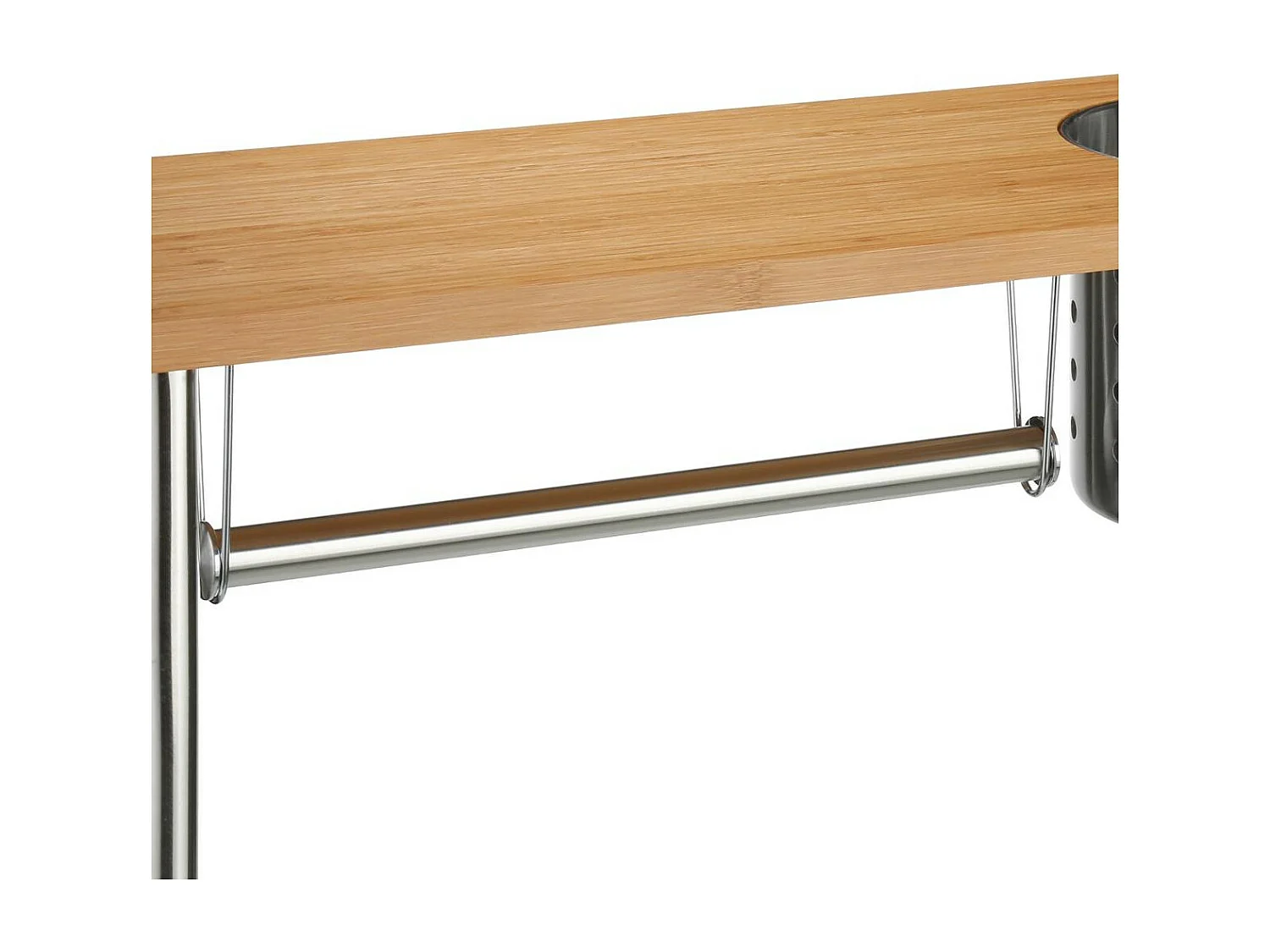 Etagère Porte Ustensile & Essuie Tout "Bambou" 55cm Naturel