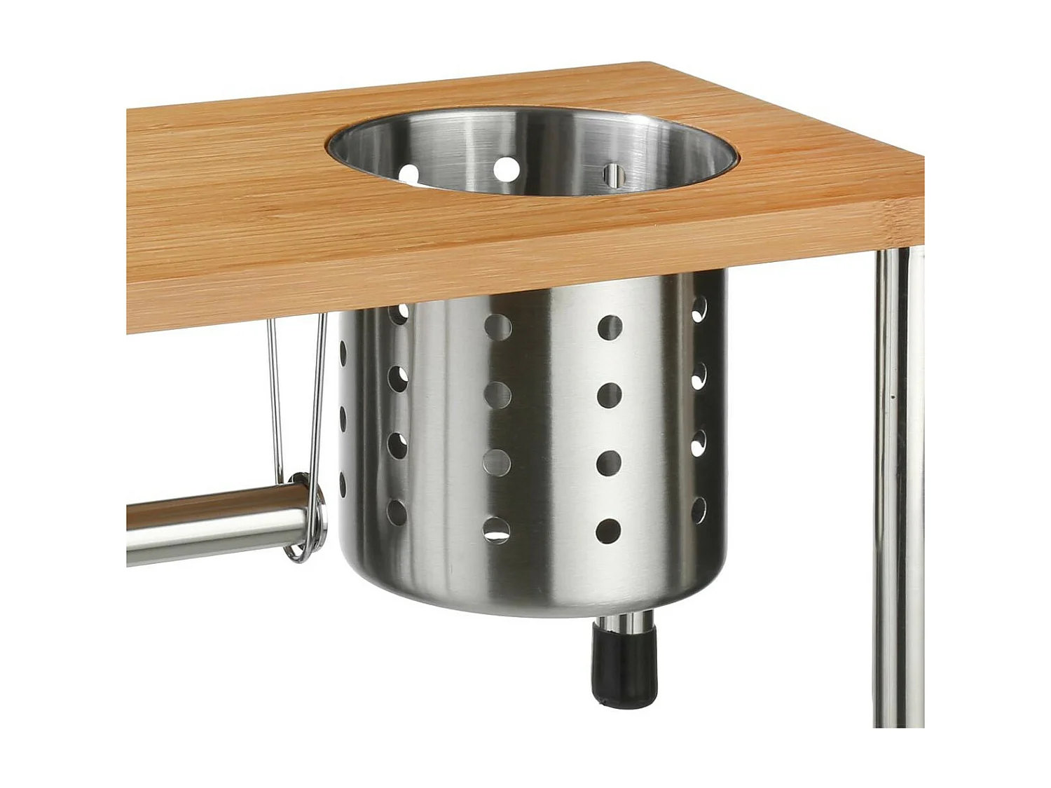 Etagère Porte Ustensile & Essuie Tout "Bambou" 55cm Naturel