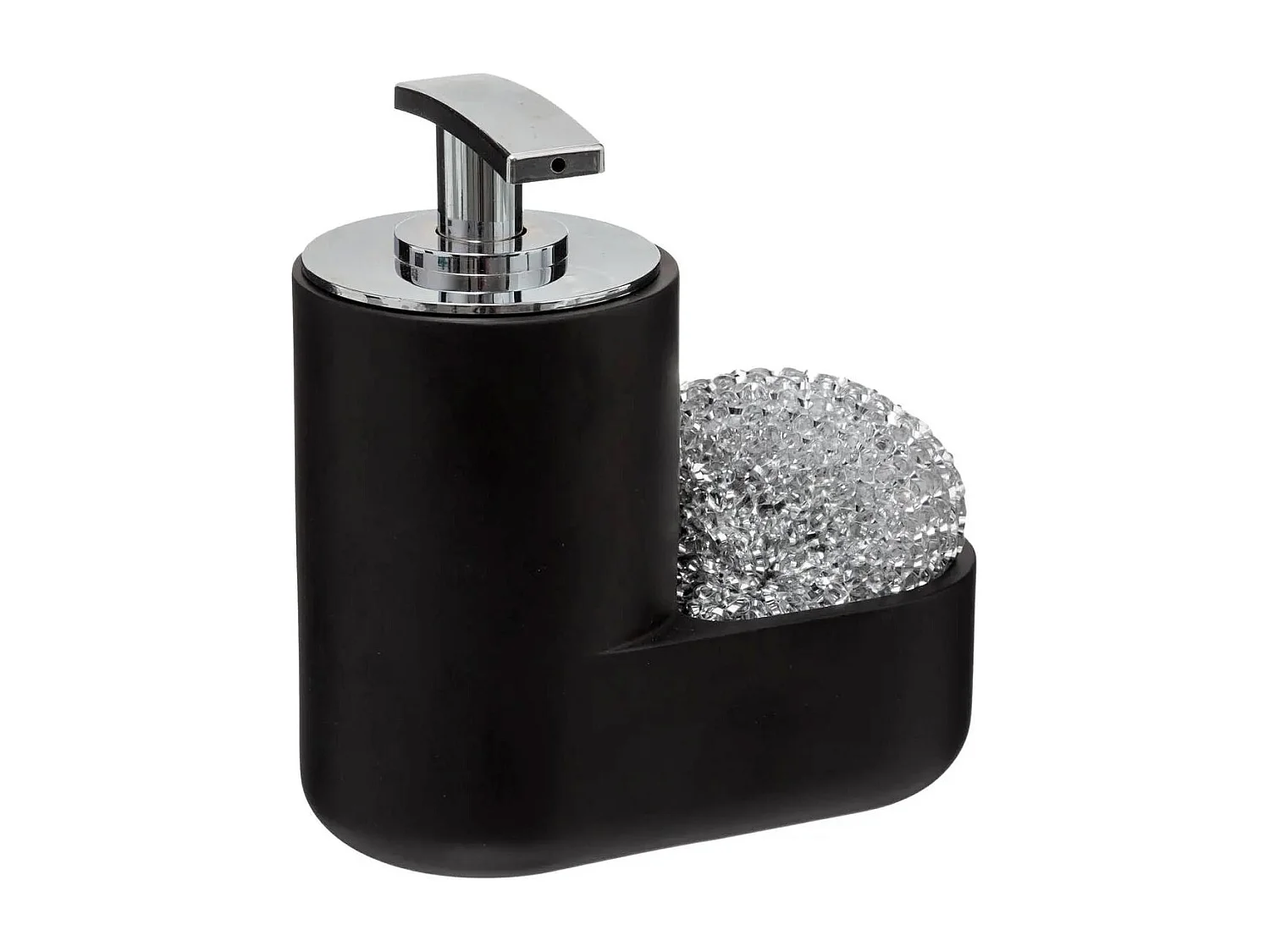 Distributeur de Savon & Porte Éponge "Washing" 15cm Noir