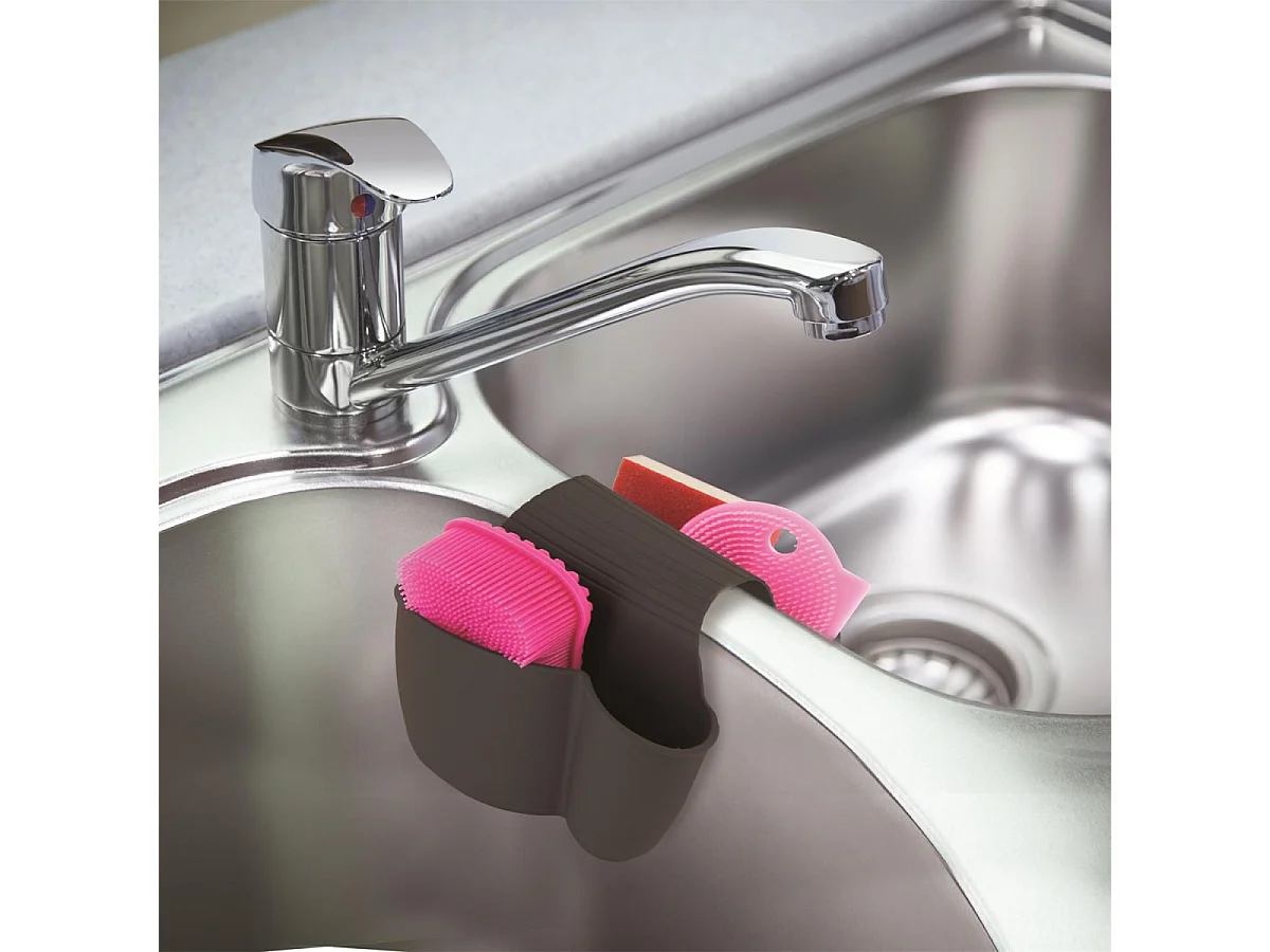 Porte-Éponges Double "Hygiène" 14cm Gris