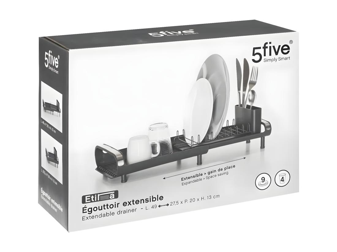 vente unique Égouttoir Extensible avec Plateau "Etira" 49cm Gris