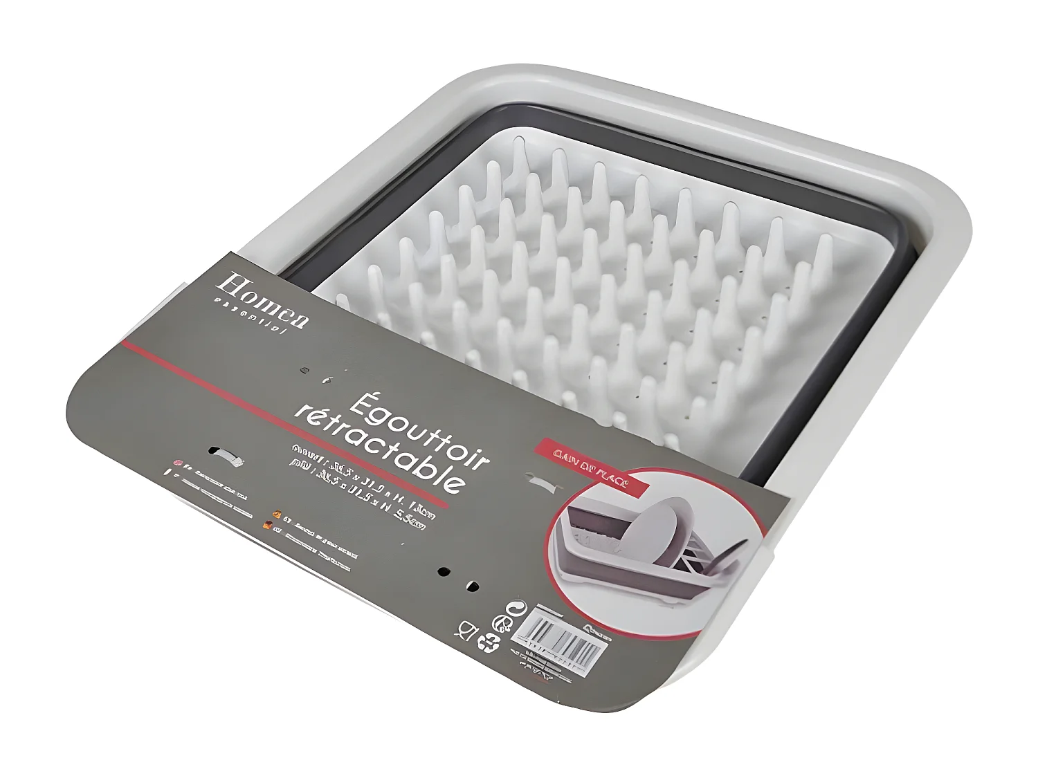 Égouttoir à Vaisselle "Rétractable" 36cm Anthracite