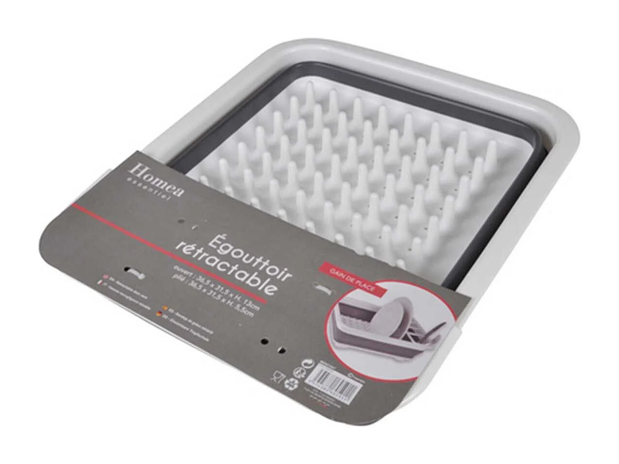 Égouttoir à Vaisselle "Rétractable" 36cm Anthracite