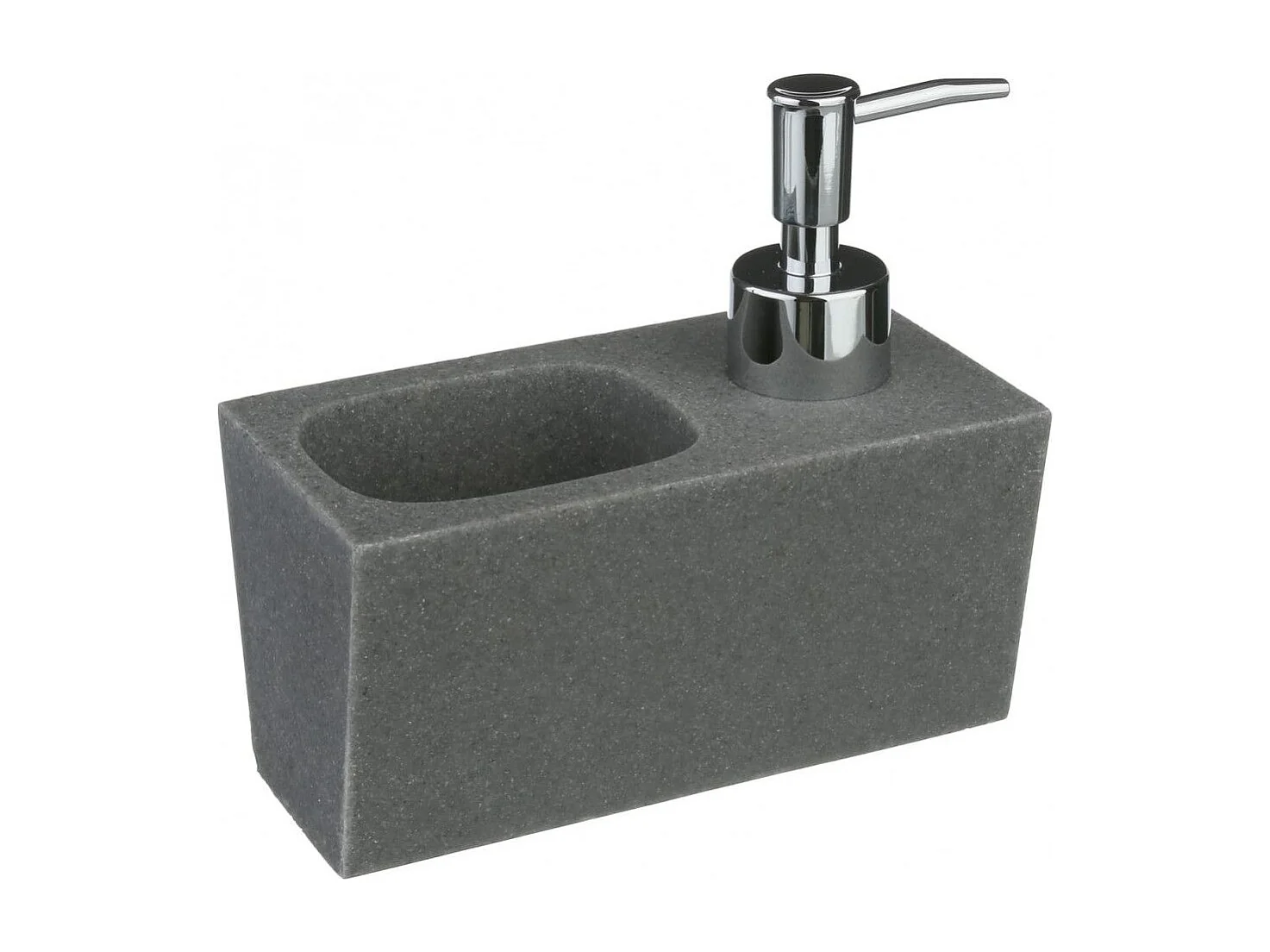 Distributeur de Savon "Porte Éponge" 14cm Gris