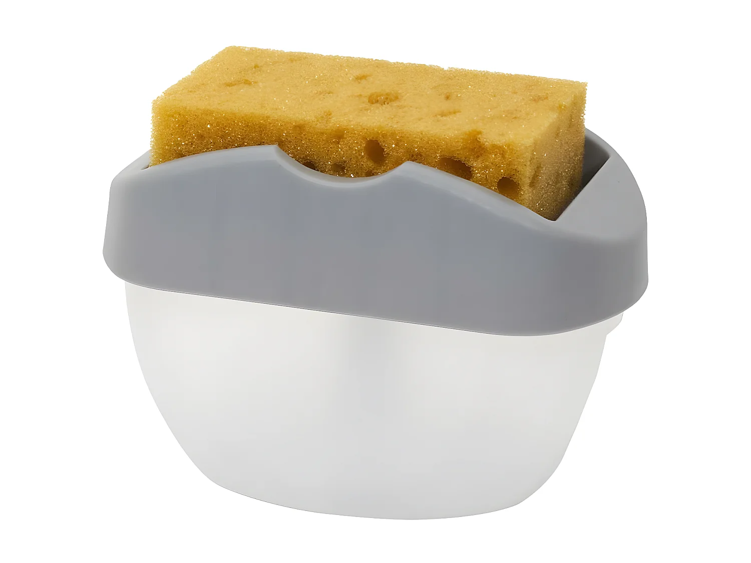 Distributeur de Savon "Porte Éponge" 14cm Gris