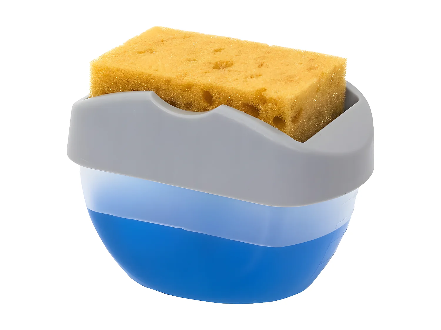 Distributeur de Savon "Porte Éponge" 14cm Gris