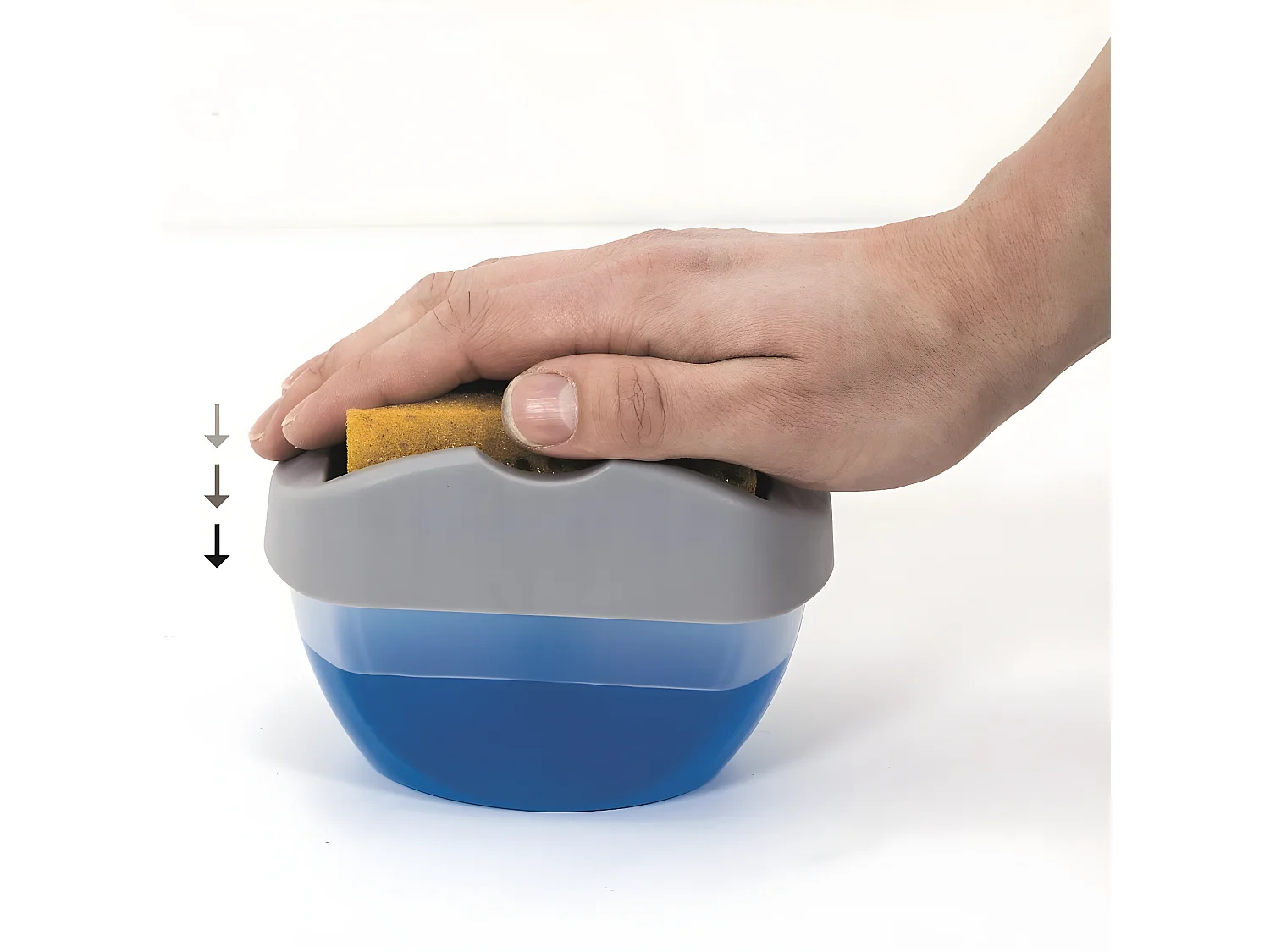 Distributeur de Savon "Porte Éponge" 14cm Gris