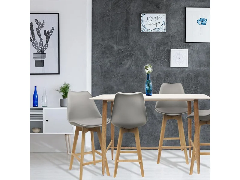 Table Mange Debout Blanc 115x60x102cm