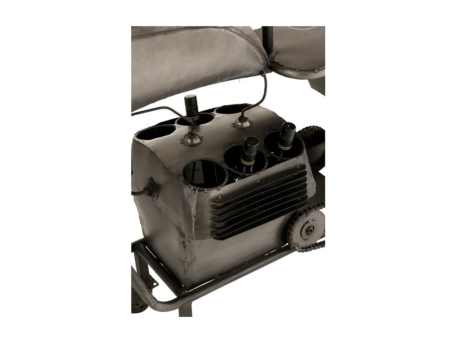 Table de Bar Design "Motocyclette" 200cm Gris