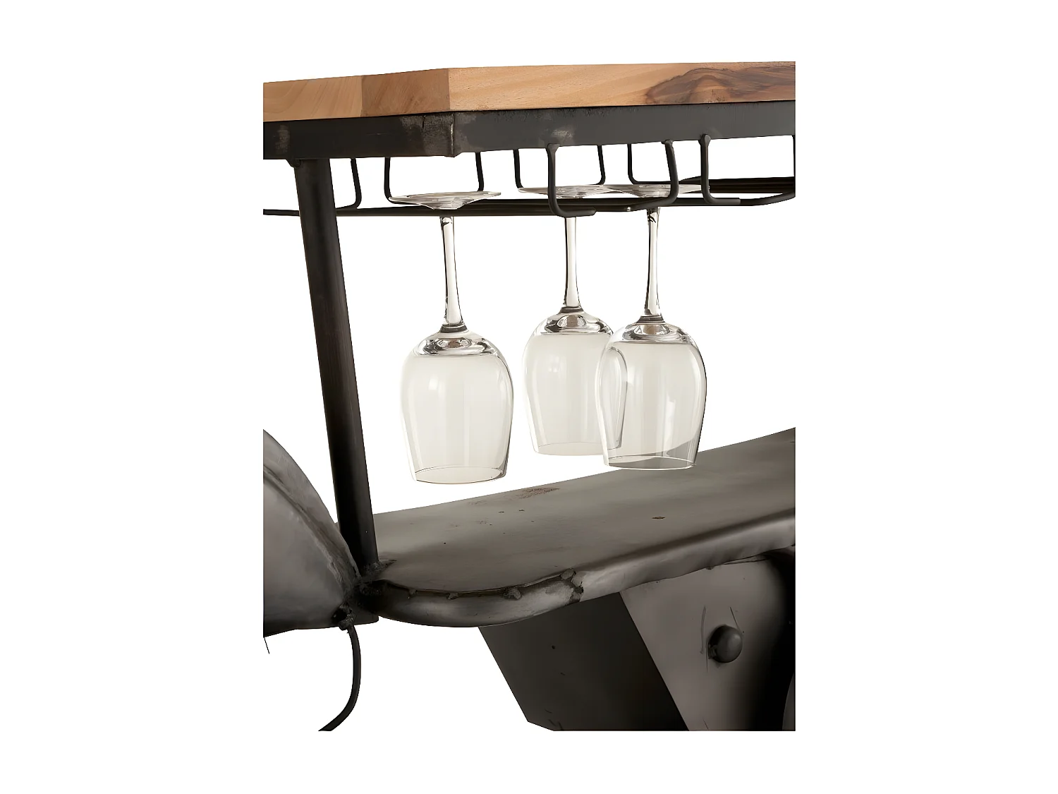 Table de Bar Design "Motocyclette" 200cm Gris