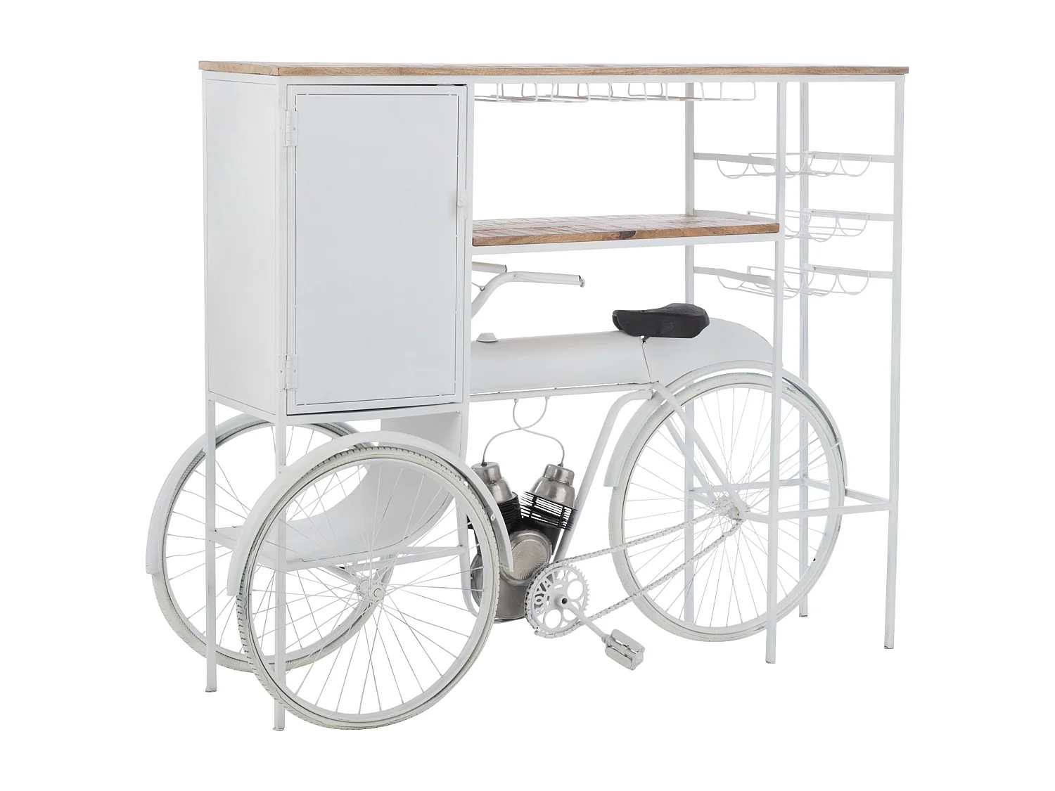 Comptoir de Bar en Métal "Vélo" 173cm Blanc