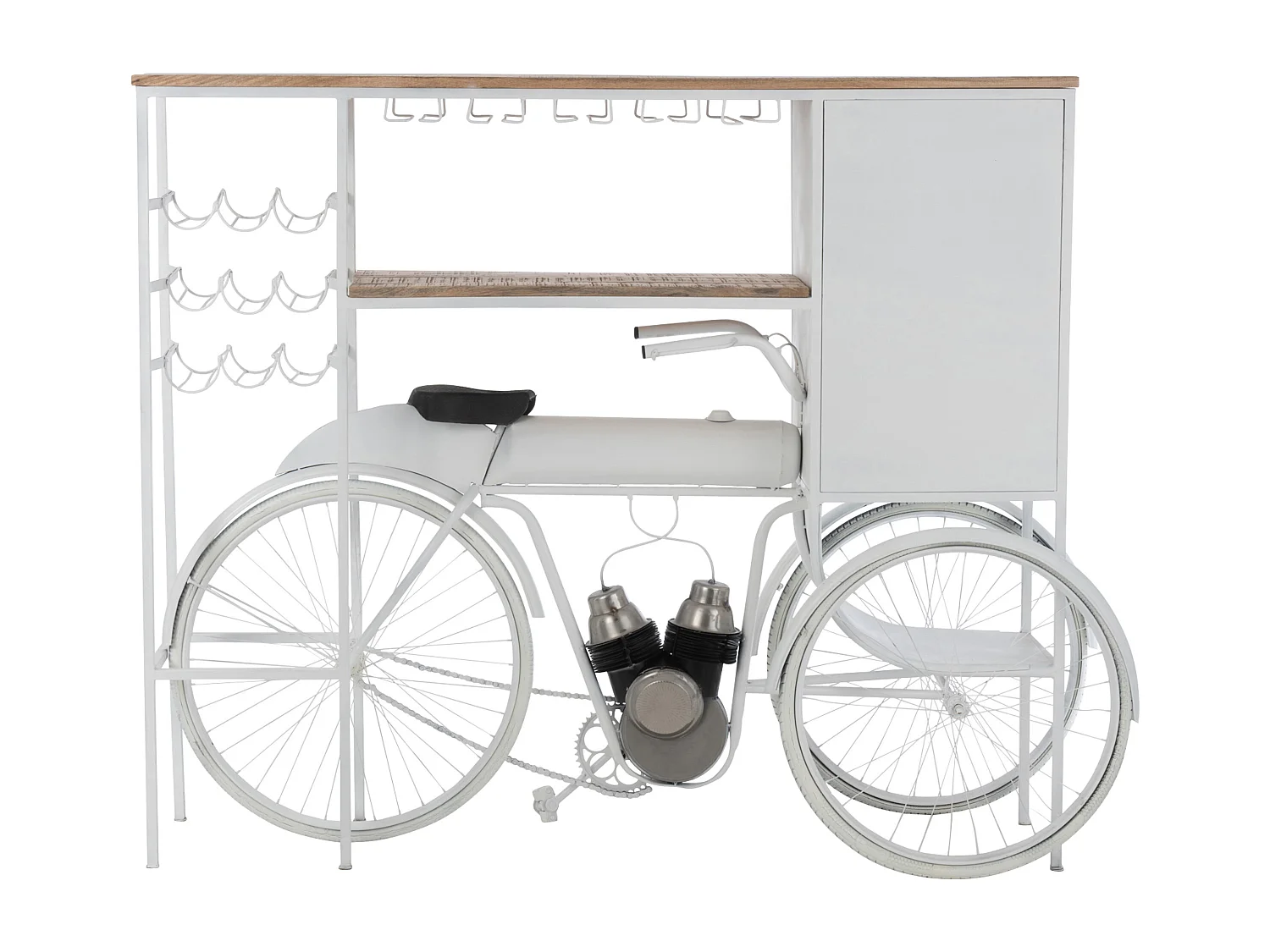 Comptoir de Bar en Métal "Vélo" 173cm Blanc