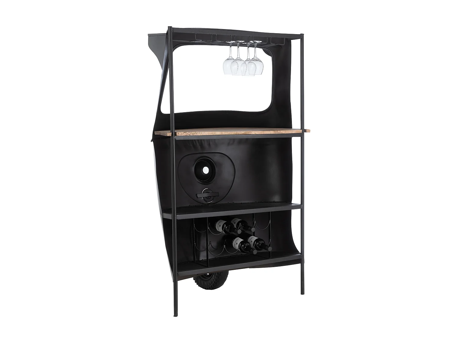 Bar Vélo en Métal "Tuktuk" 165cm Noir