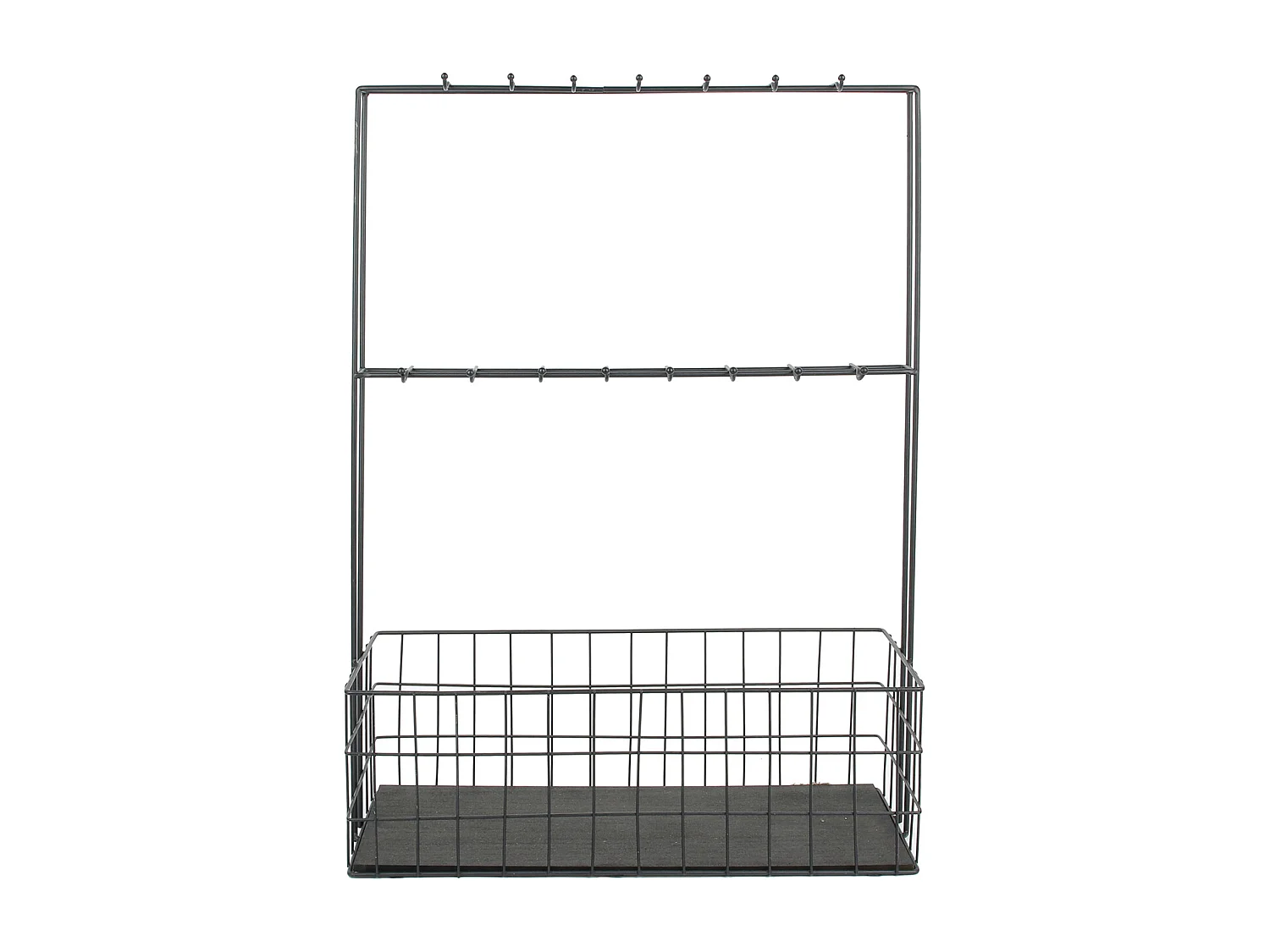 Support Mural Mini Bar 16 Crochets Panier Noir Noir