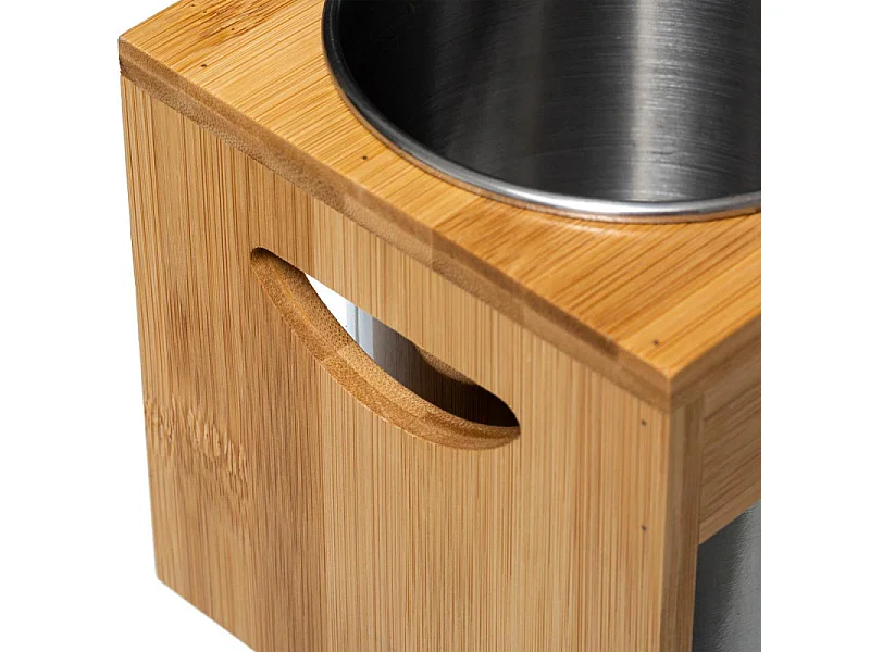 Lot de 2 Pots à Ustensiles "Bambou" 23cm Naturel