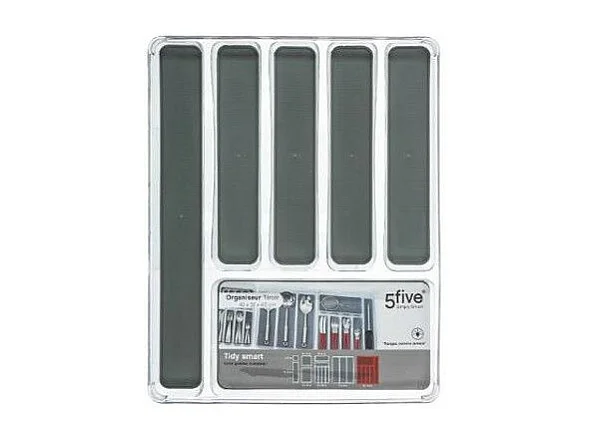 Range-Couverts "6 Compartiments" 40cm Gris