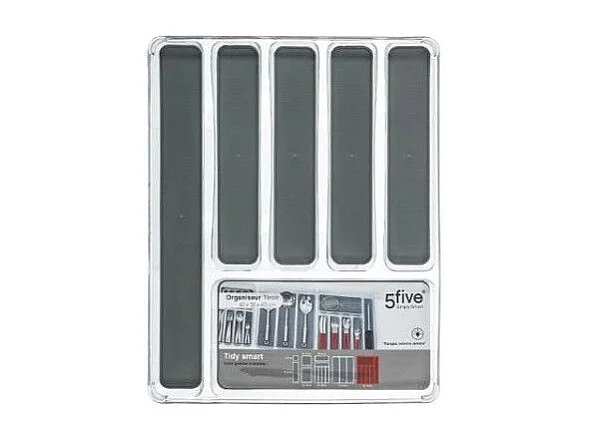 Range-Couverts "6 Compartiments" 40cm Gris