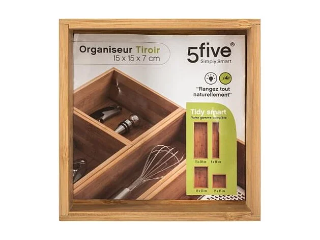 Organisateur en Bambou "Tidy Smart" 15x15cm Naturel