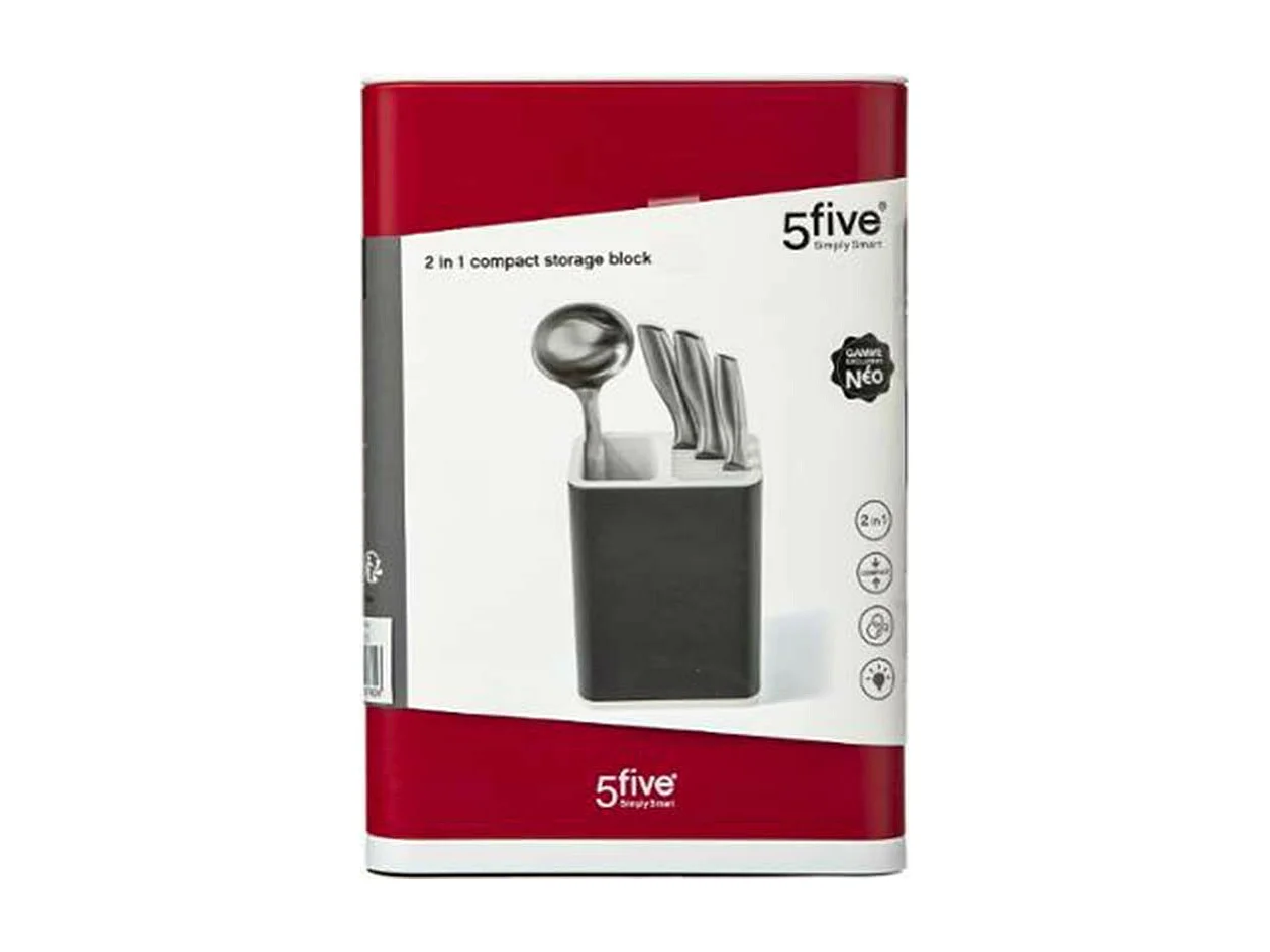 Porte Ustensiles & Bloc Couteaux "Néo" 23cm Rouge