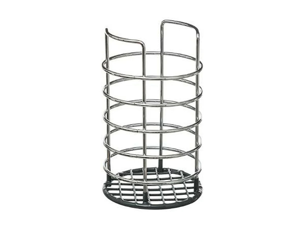 Pot Range Couverts Métal "Chromé" Gris