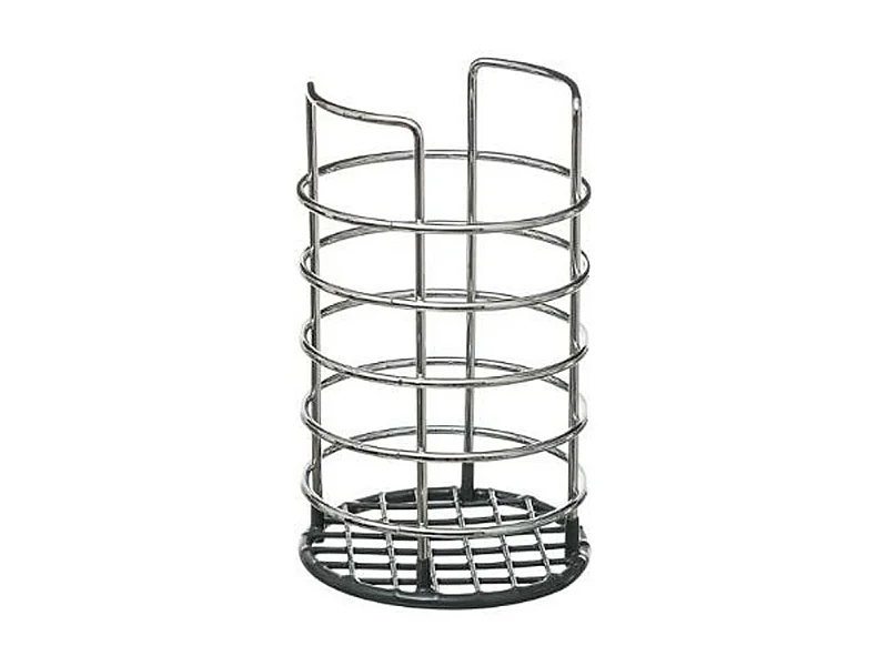 Pot Range Couverts Métal "Chromé" Gris