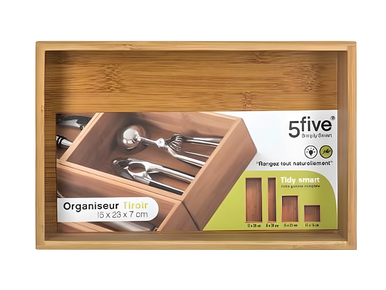 Organisateur en Bambou "Tidy Smart" 15x23cm Naturel