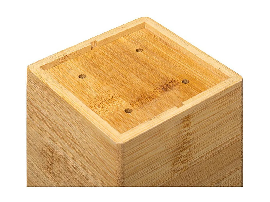 Pot à Ustensiles Carré "Bambou" 15cm Naturel