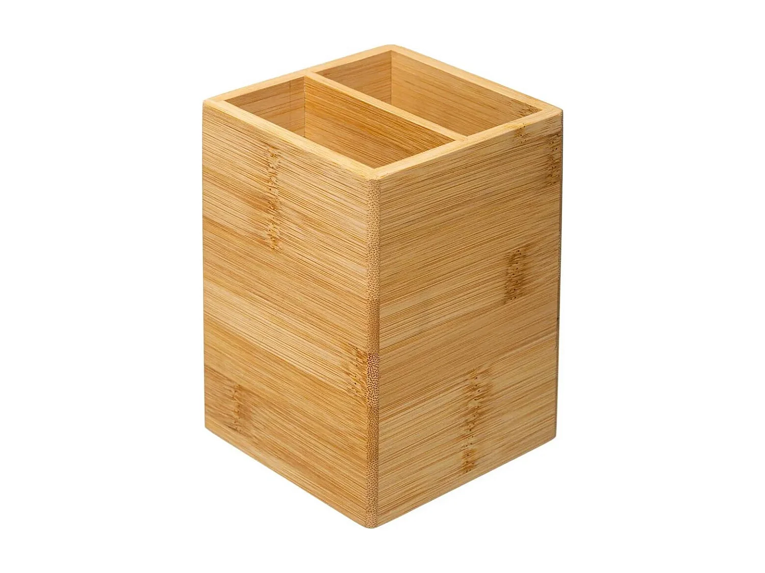 Pot à Ustensiles Carré "Bambou" 15cm Naturel