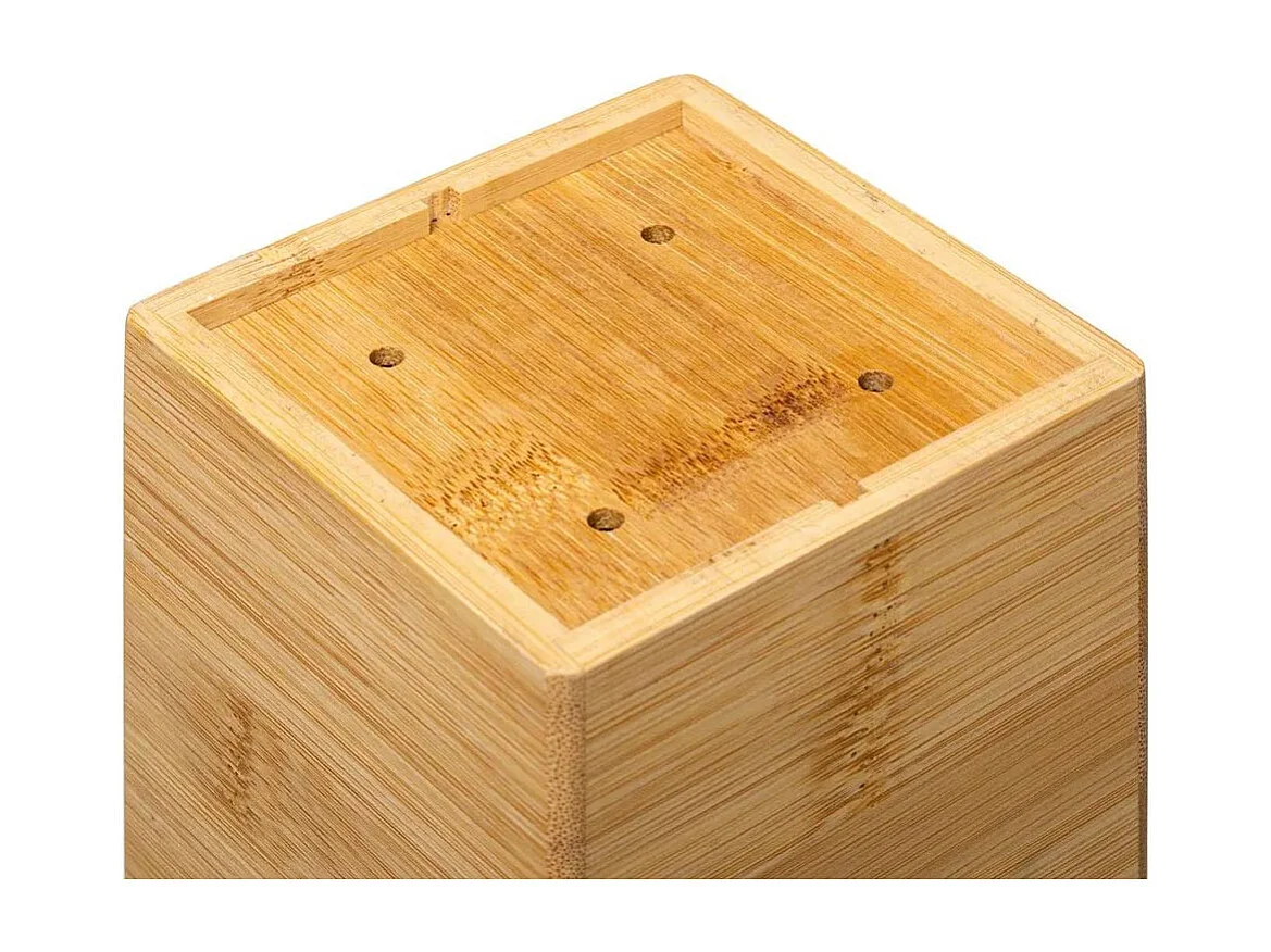 Pot à Ustensiles Carré "Bambou" 15cm Naturel