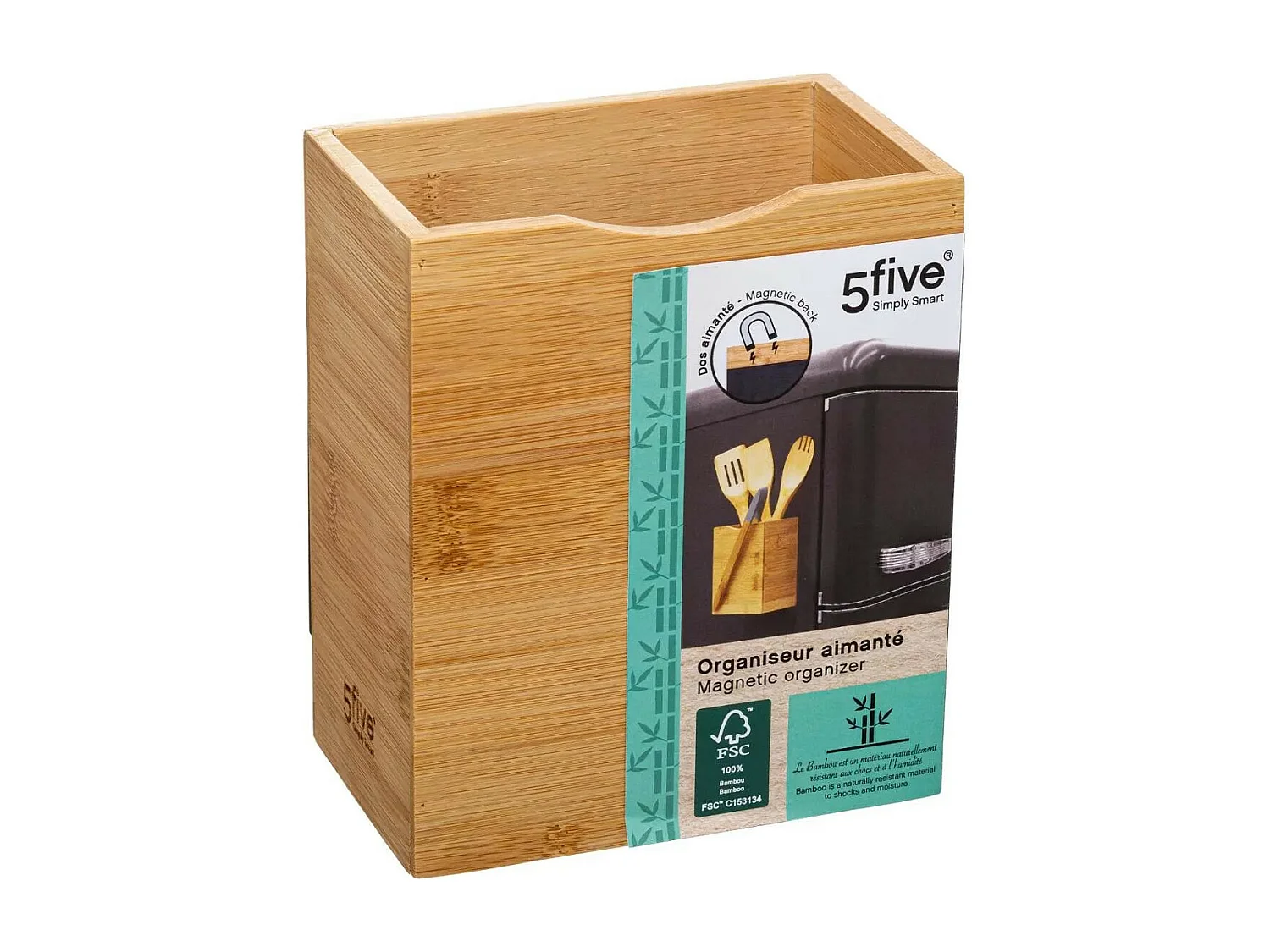 Organiseur Aimanté "Bambou" 15cm Naturel