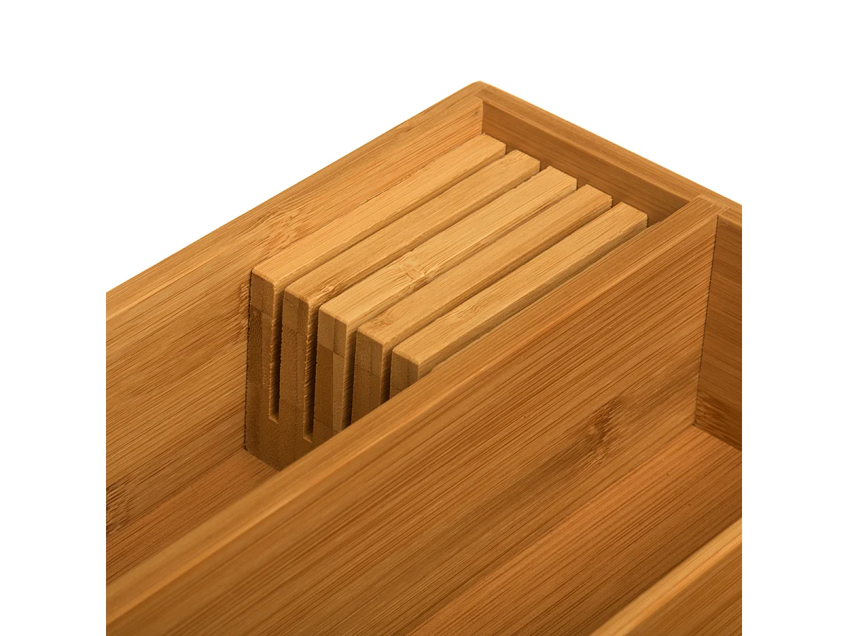 Range-Couverts 5 Compartiments "Tidy Smart" 38cm Naturel