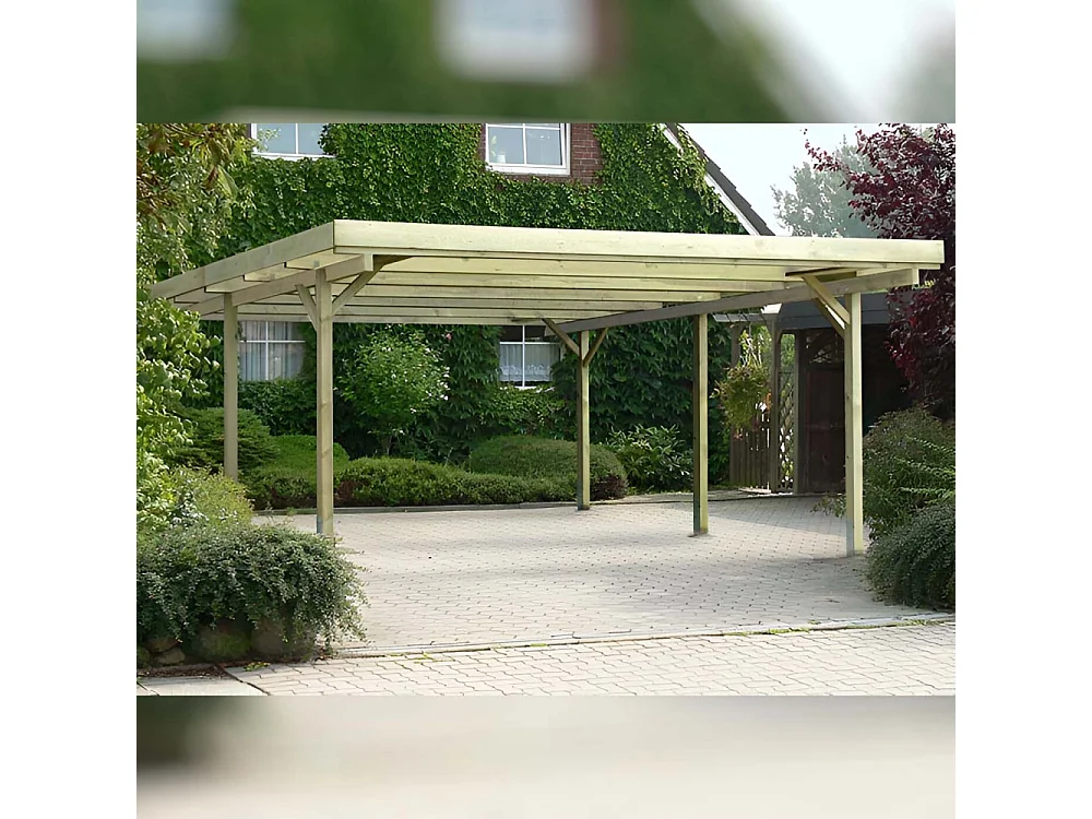 Carport en bois couverture PVC  Basic Double