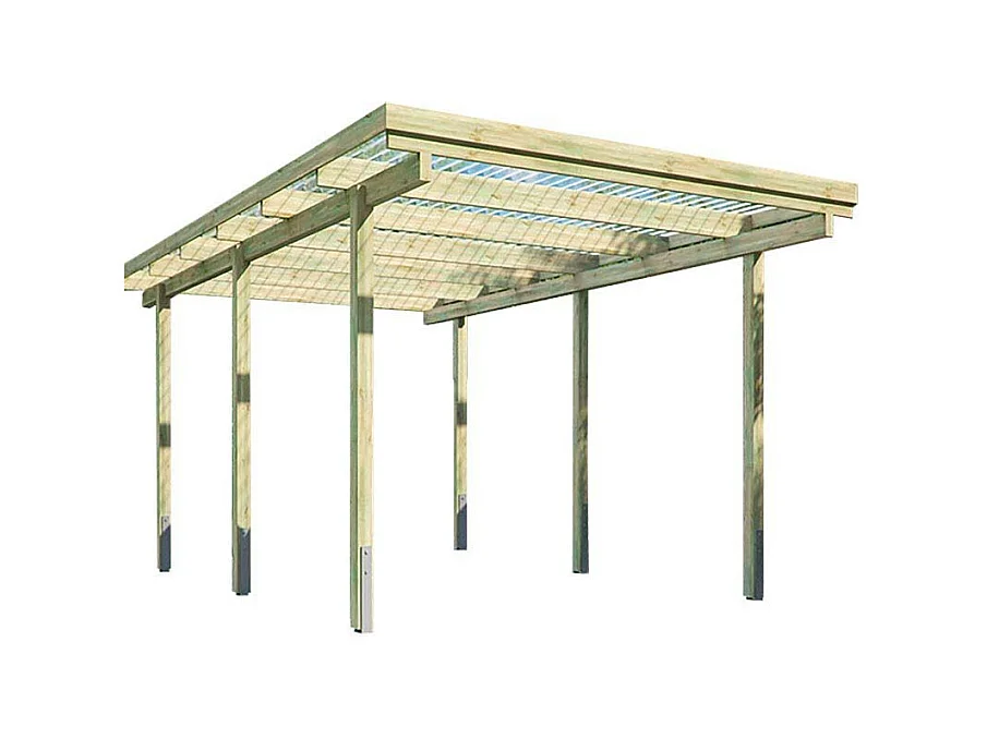 Carport en bois couverture PVC  Basic Simple
