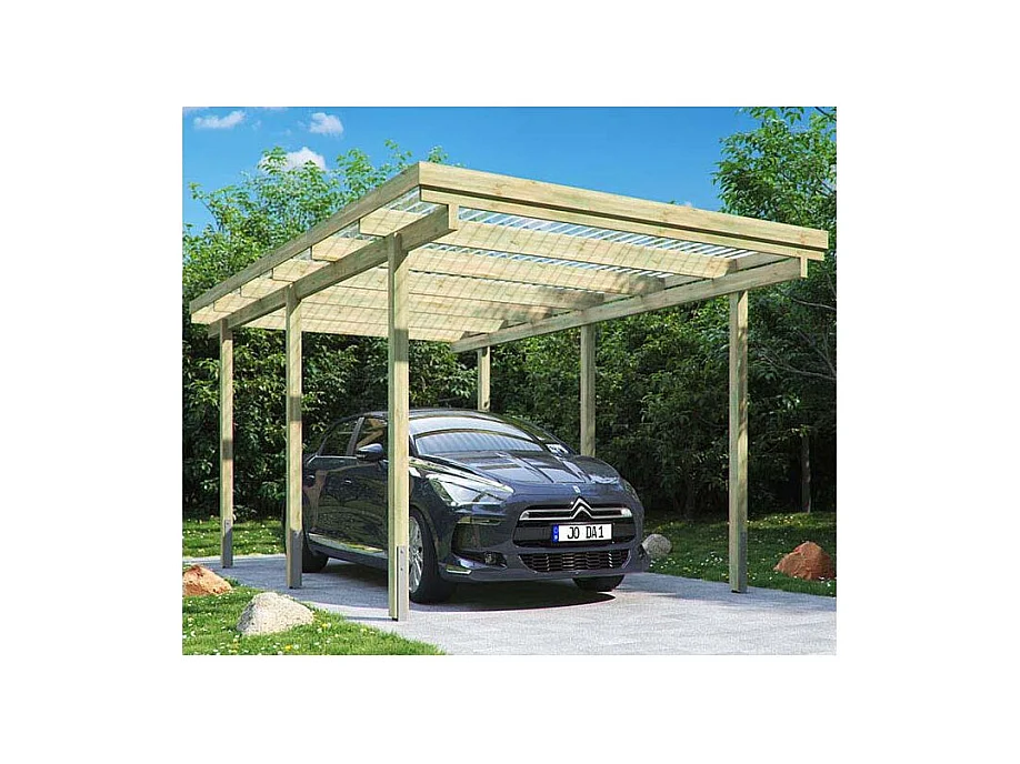 Carport en bois couverture PVC  Basic Simple