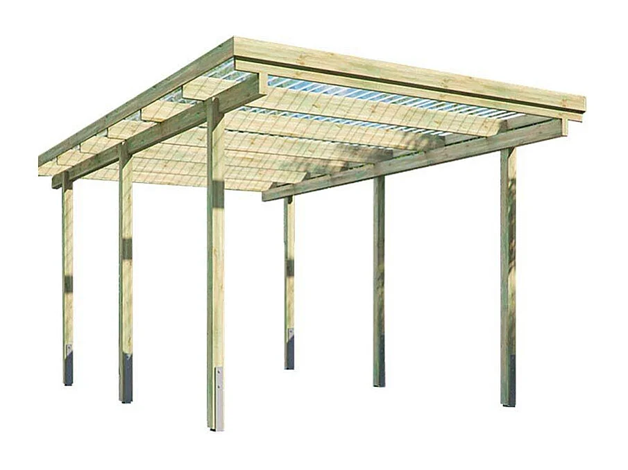 Carport en bois couverture PVC  Basic Simple