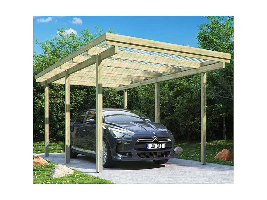 Carport en bois couverture PVC  Basic Simple