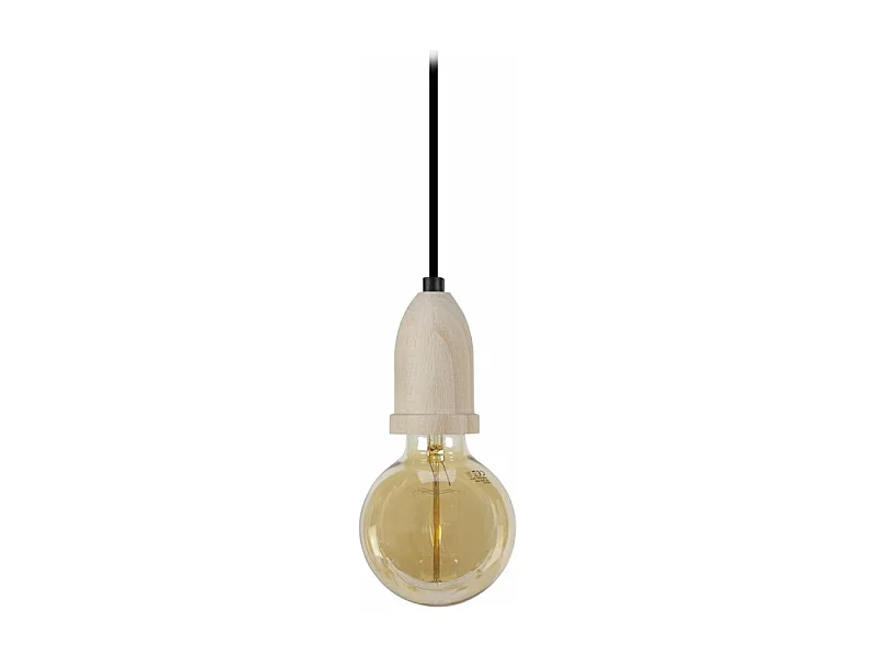 Suspension cloche bois  naturel 80 cm.