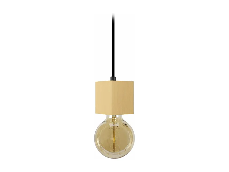 Suspension cube bois beige80 cm.