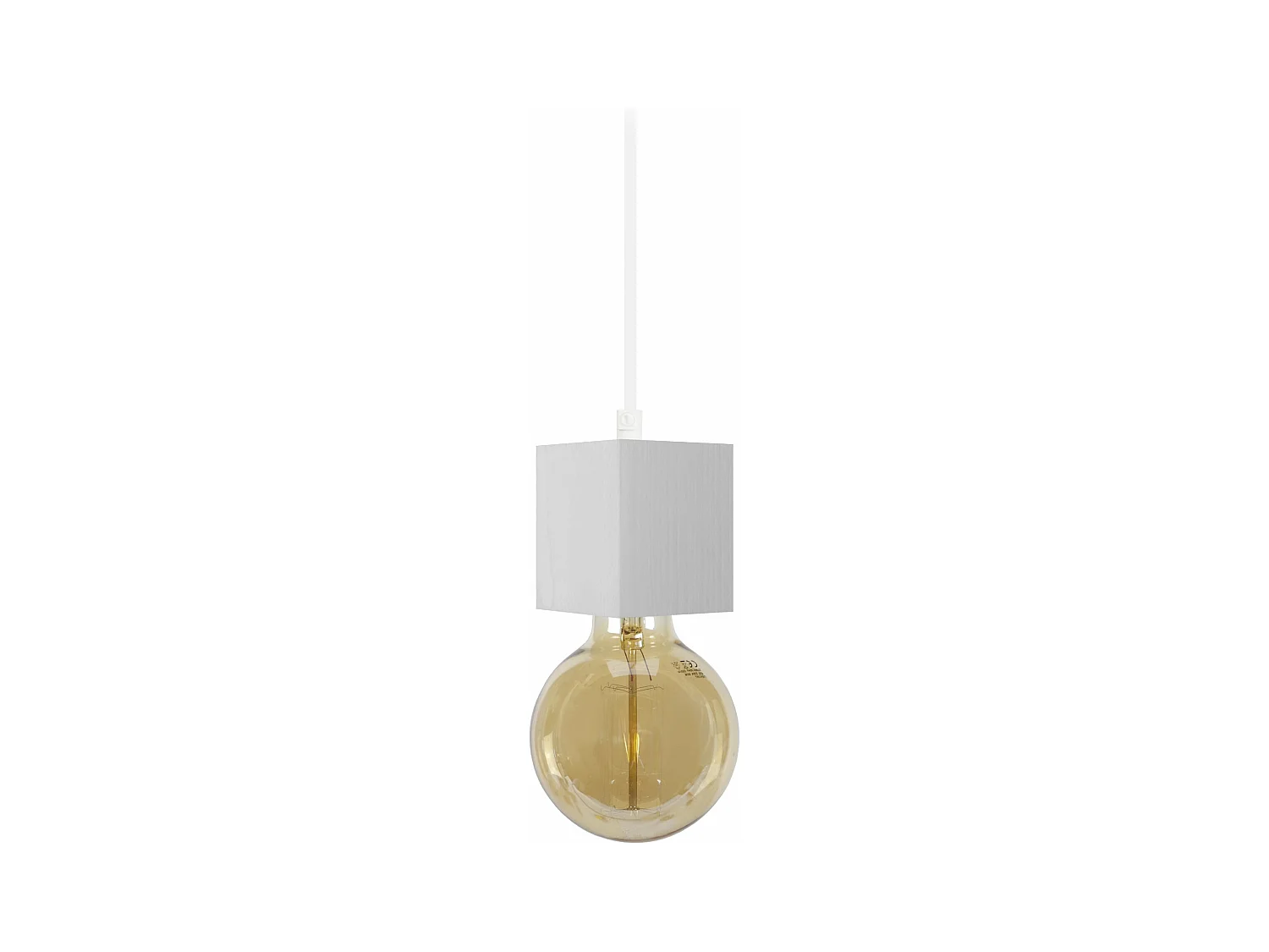 Suspension cube bois gris 80 cm.