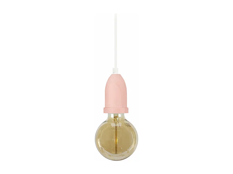 Suspension cloche bois rose 80 cm.