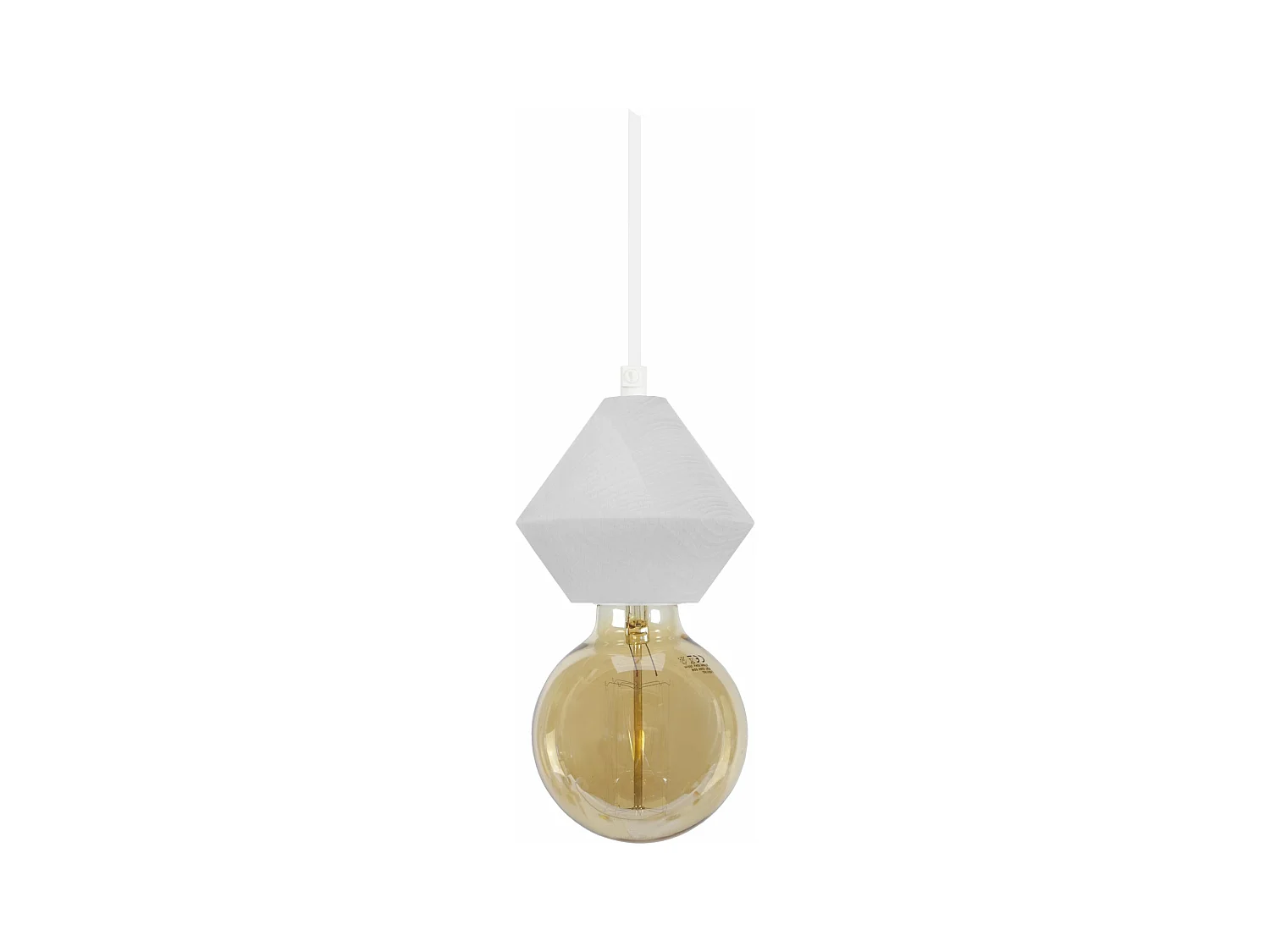 Suspension biconique bois gris 80 cm.