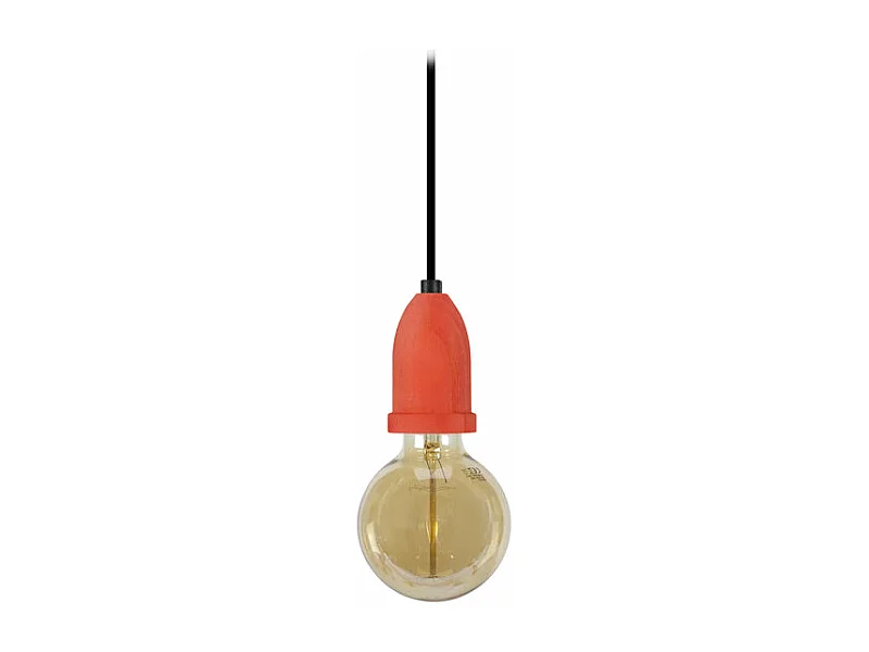 Suspensão TOSEL  LI  lâmpada decorativa quadrado vermelho D9,5 x  H80  cm
