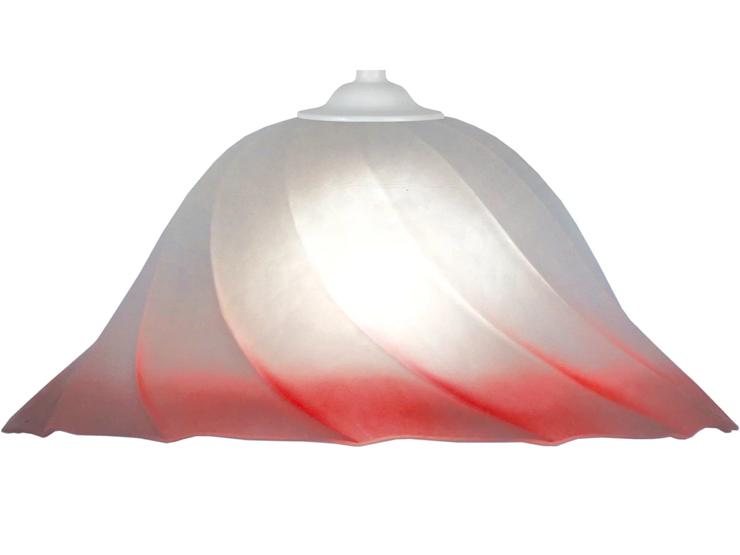 Lampadario a sospensione  vetro  cupola  SPIRAL rosso  D'29 cm