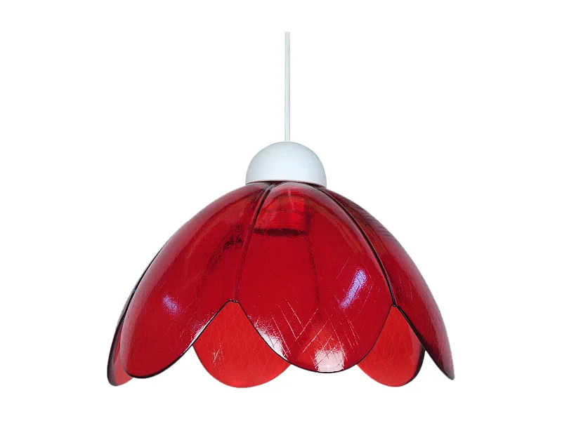 Suspension TOSEL ,verre,Rouge ,H75xD25xP25cm